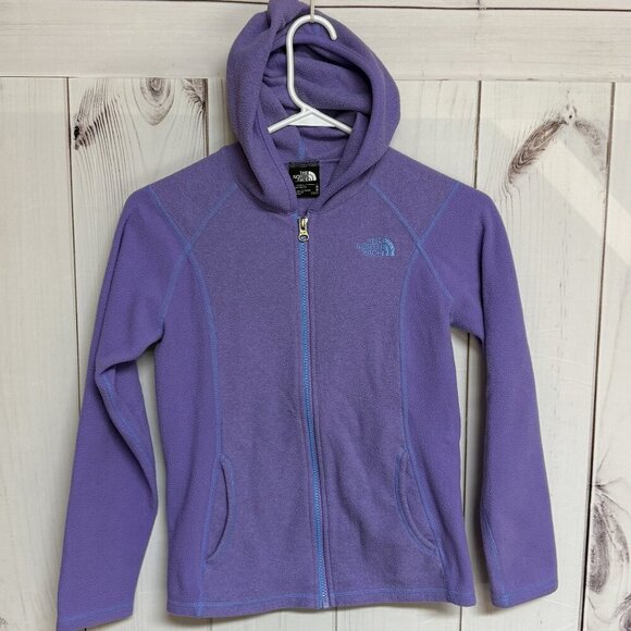 The North Face Girls Full-Zip Fleece Hoodie M (10/12) Purple EUC - Picture 1 of 10